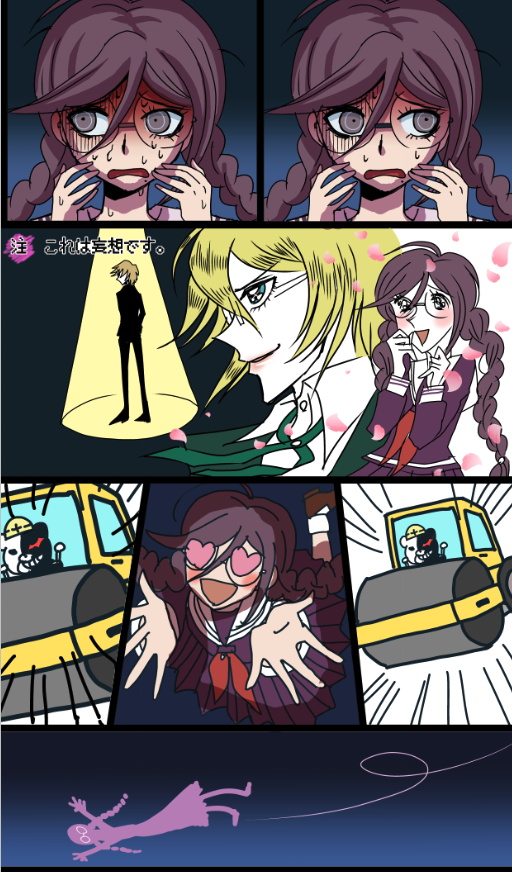 monokuma, fukawa toko, and togami byakuya (danganronpa and 2 more) drawn by koutei_penko
