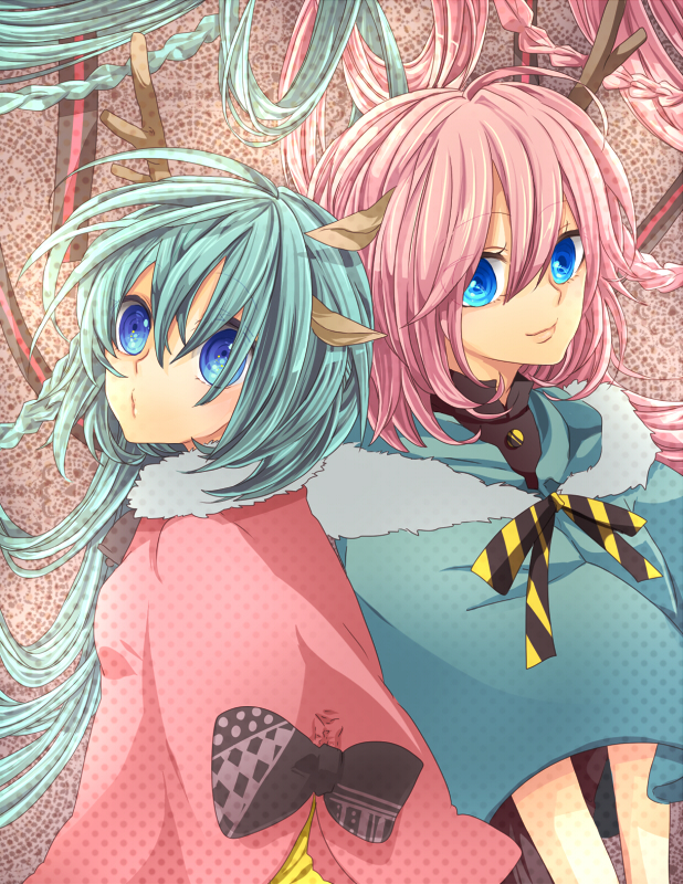 hatsune miku and megurine luka (vocaloid) drawn by ui_(rot)