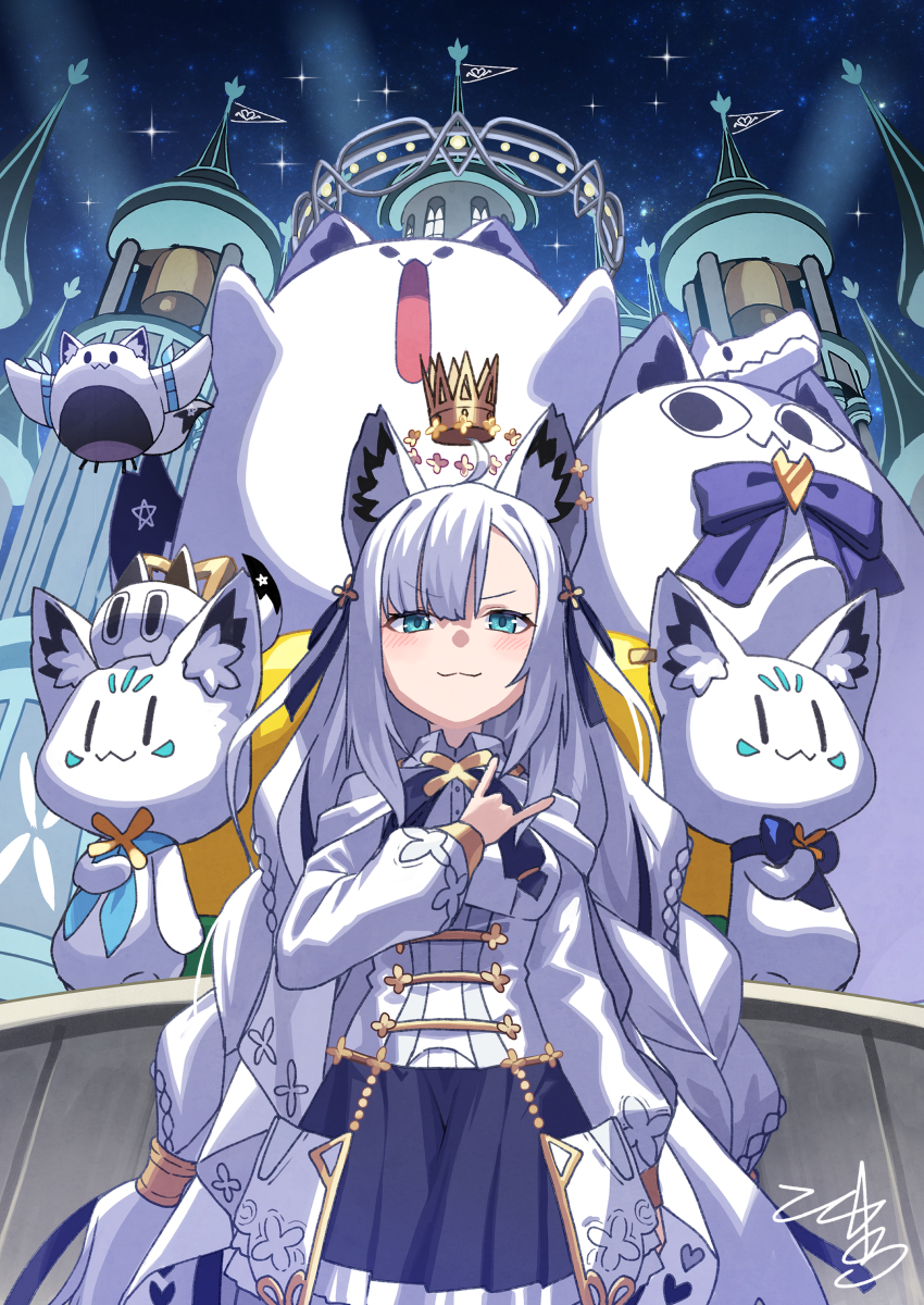 shirakami fubuki, sukonbu, miteiru, fubuzilla, nejima kitsune, and 1 more (hololive) drawn by tokumaro