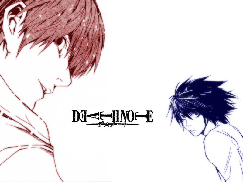 yagami light and l (death note) drawn by obata_takeshi
