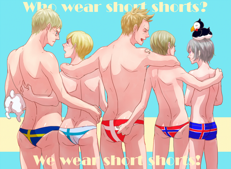 finland, norway, sweden, denmark, iceland, and 1 more (axis powers hetalia) drawn by yancha_(snzk)