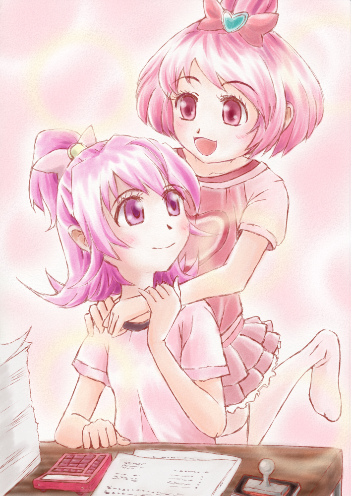 aida mana and sharuru (precure and 1 more) drawn by hiranotch