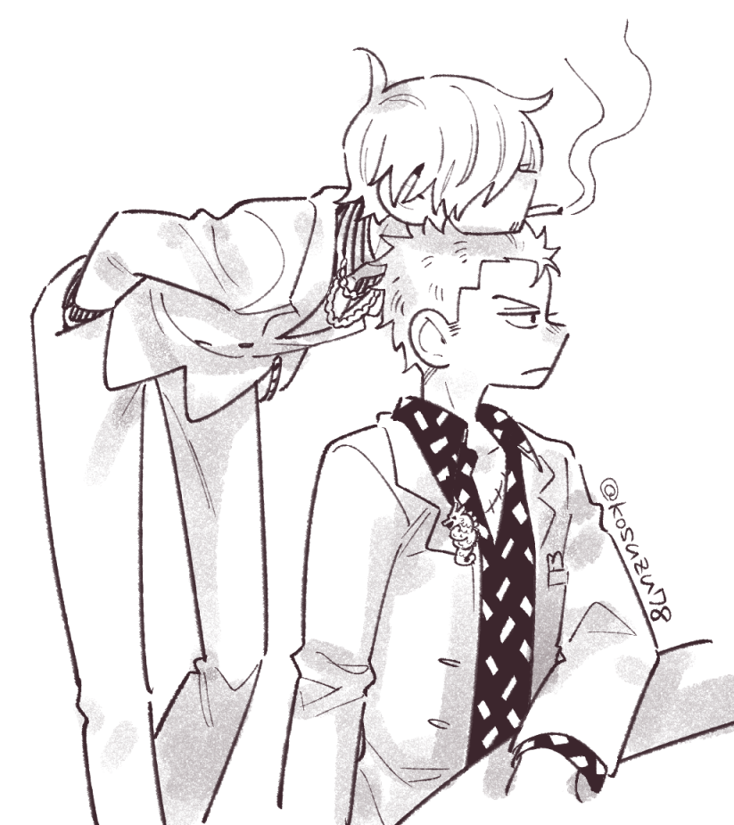 roronoa zoro and sanji (one piece) drawn by mitsubachi_koucha