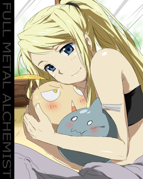 edward elric, alphonse elric, and winry rockbell (fullmetal alchemist) drawn by kl_(dgzonbi)