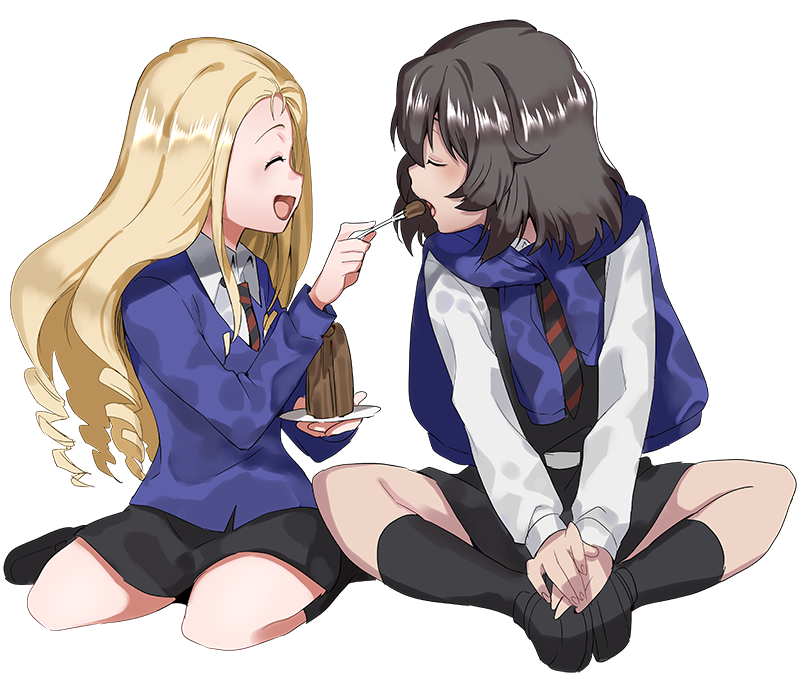 andou and marie (girls und panzer) drawn by oono_imo