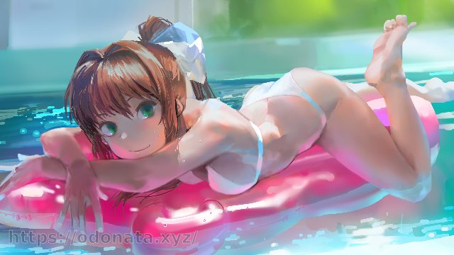 monika (doki doki literature club) drawn by odonata_xyz