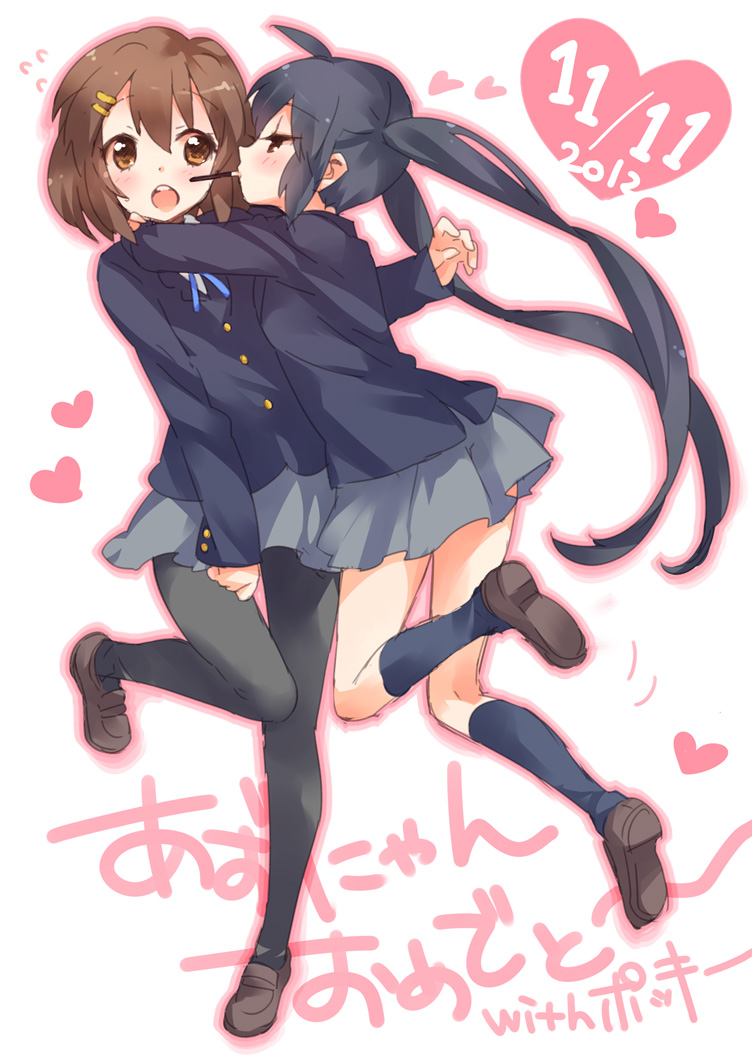 nakano azusa and hirasawa yui (k-on!) drawn by ech