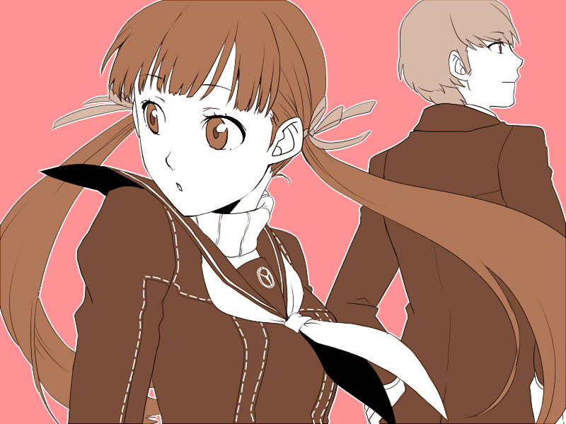 narukami yu and doujima nanako (persona and 1 more) drawn by fujino_miyabi