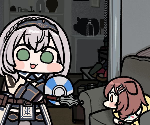 shirogane noel and inugami korone (hololive) drawn by jazz_jack