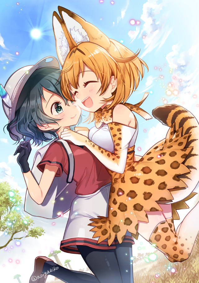 serval and kaban (kemono friends) drawn by yukiko_(tesseract)