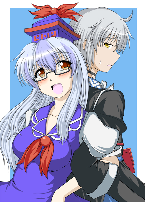 kamishirasawa keine and morichika rinnosuke (touhou) drawn by tsukimi_(ryouiki_ridatsu)
