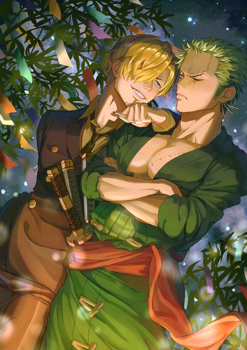 roronoa zoro and sanji (one piece) drawn by poipoisky72
