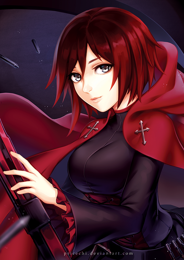 ruby rose (rwby) drawn by pricey