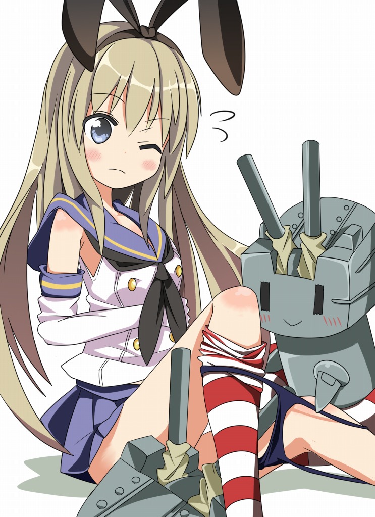 shimakaze and rensouhou-chan (kantai collection) drawn by tantan_men_(dragon)