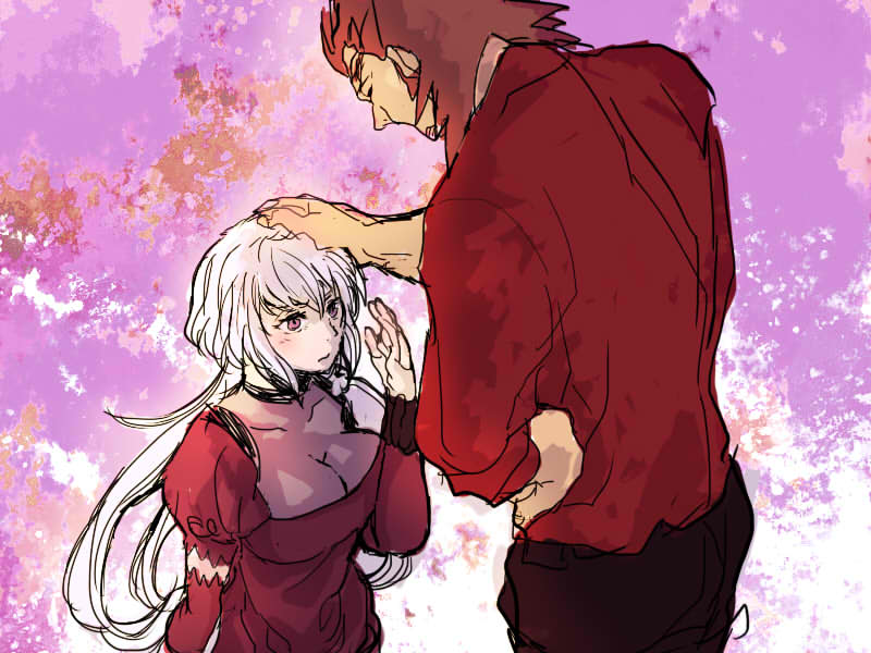 yukine chris and kazanari genjuurou (senki zesshou symphogear) drawn by yururyo
