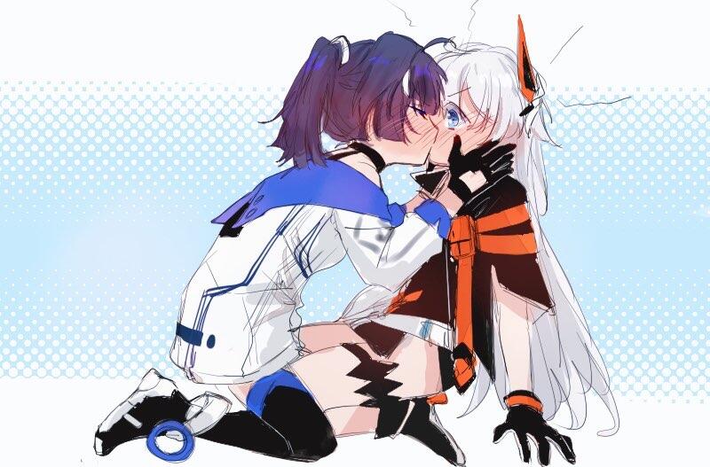 kiana kaslana and raiden mei (honkai and 1 more) drawn by daikon_daikon
