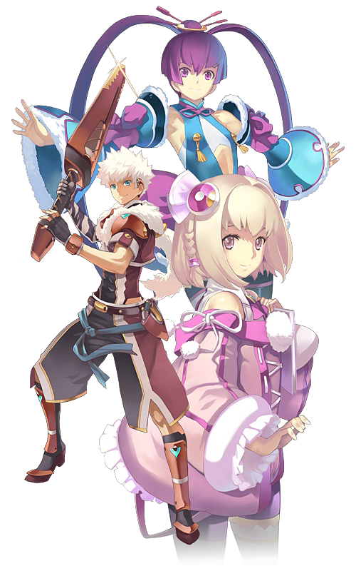 saki, finnel, and aoto (ar tonelico and 1 more) drawn by nagi_ryou