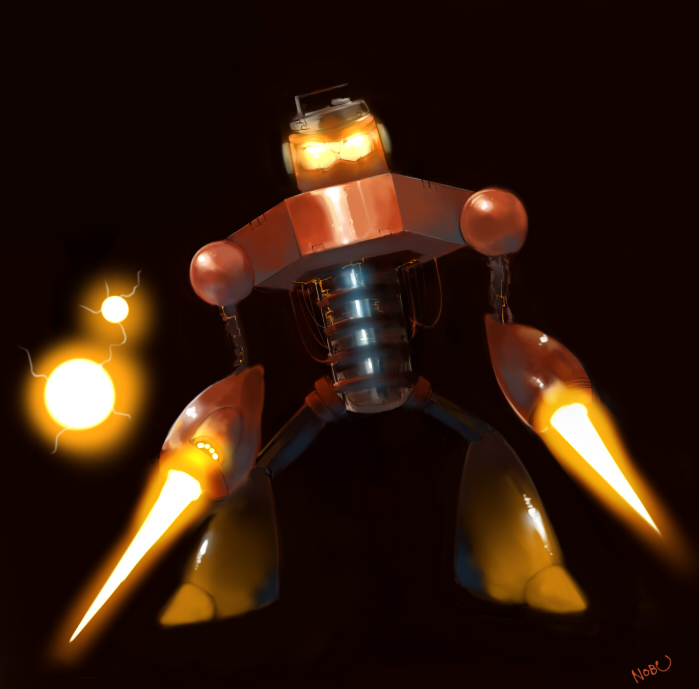 spark man (mega man and 1 more) drawn by nobusnow