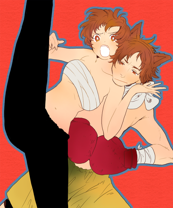 satonaka chie and hanamura yousuke (persona and 1 more) drawn by kamimon
