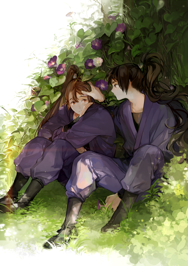 kukuchi heisuke and ohama kan'emon (rakudai ninja rantarou) drawn by nineo