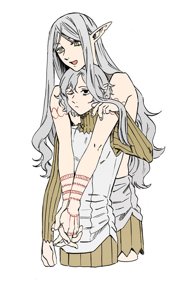 mithrun and lycion (dungeon meshi) drawn by kabe_piko