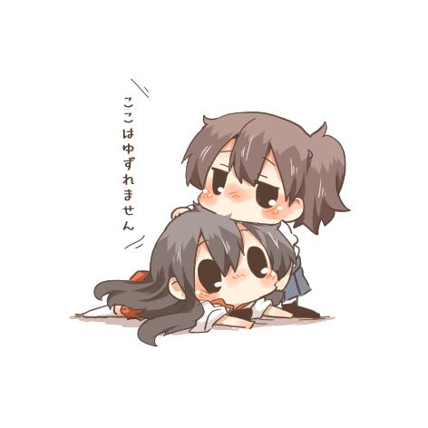 kaga and akagi (kantai collection) drawn by rebecca_(keinelove)