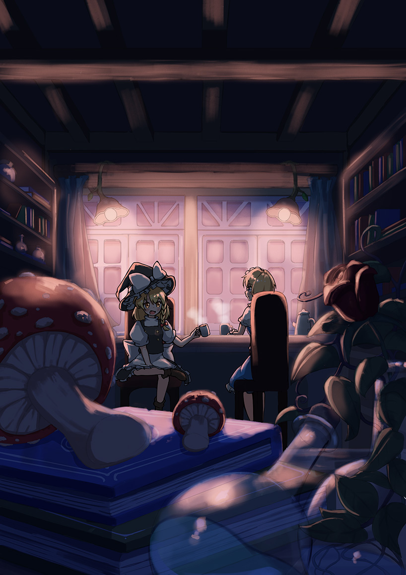 kirisame marisa and alice margatroid (touhou) drawn by daia_(daia9132)