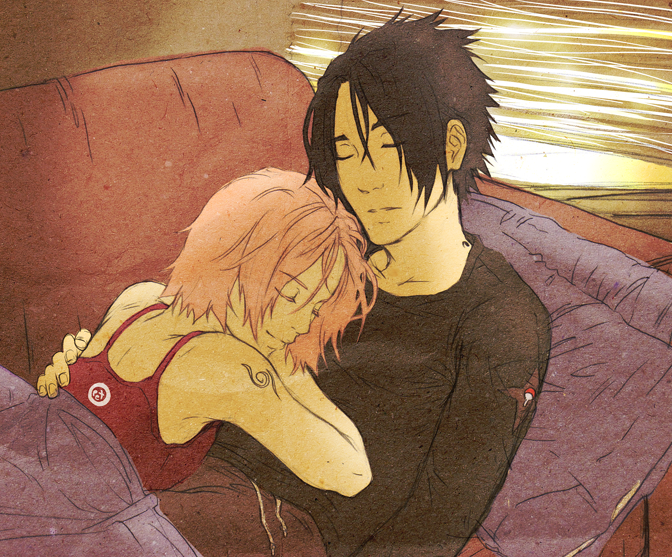 haruno sakura and uchiha sasuke (naruto) drawn by samurai-pet