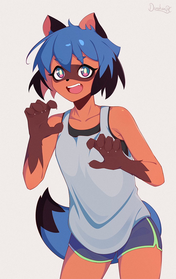 kagemori michiru (brand new animal) drawn by darahan