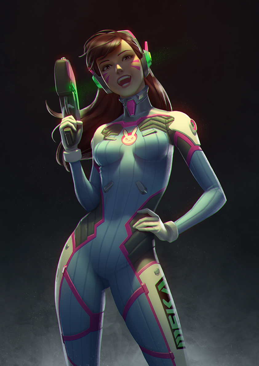 d.va (overwatch and 1 more) drawn by rafael_de_guzman
