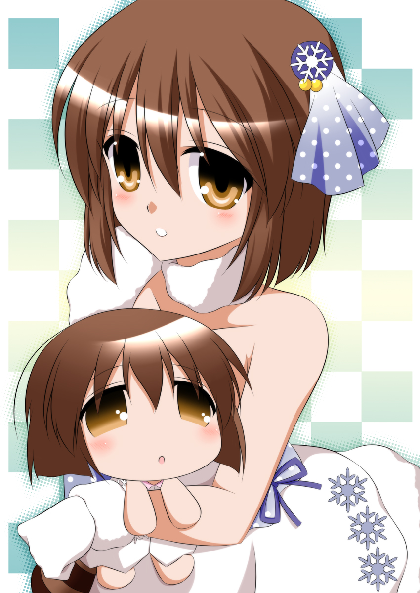 hagiwara yukiho and yukipo (idolmaster and 2 more) drawn by isa_(ni-iro)