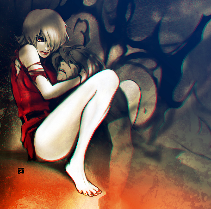 seras victoria and pip bernardotte (hellsing) drawn by sapon