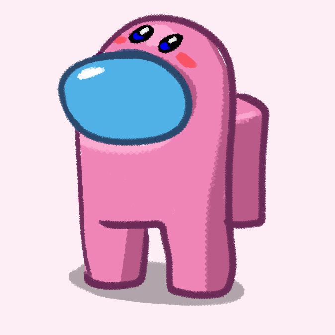 kirby, crewmate, and pink (kirby and 2 more) drawn by unseven