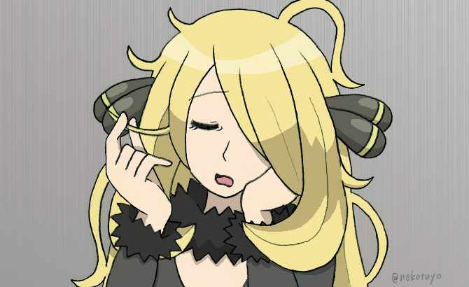 cynthia (pokemon and 2 more) drawn by mao_yang_yi