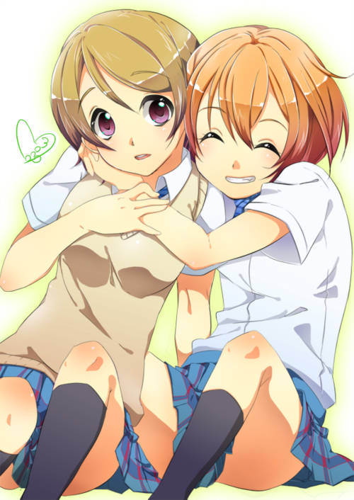 hoshizora rin and koizumi hanayo (love live! and 1 more) drawn by freshkirari