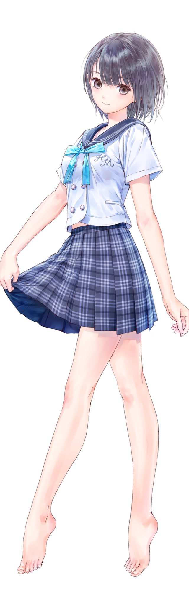 shirai hinako (blue reflection and 1 more) drawn by kishida_mel