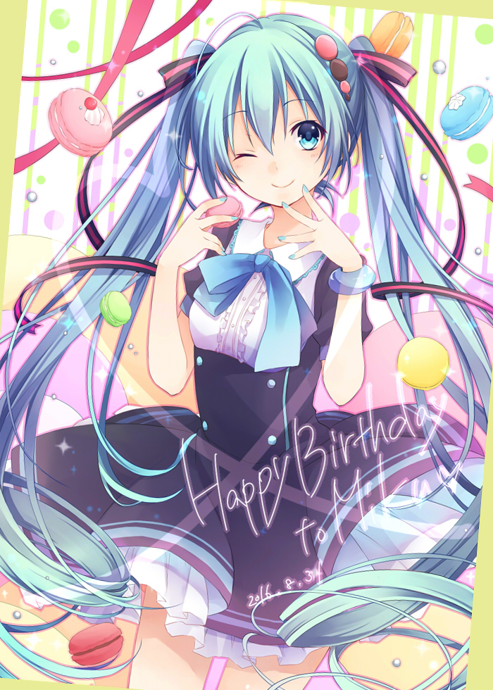 hatsune miku (vocaloid and 1 more) drawn by kuroi_(liar-player)