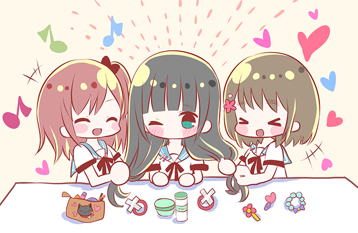 hishiro chizuru, kariu rena, and tamarai honoka (relife) drawn by libottle