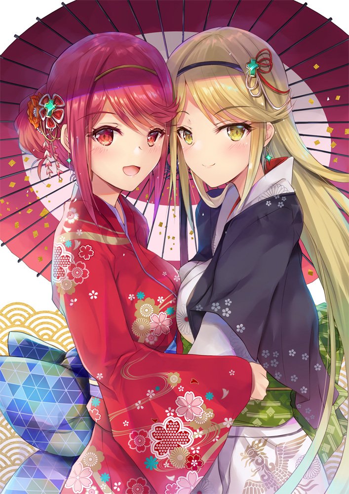pyra and mythra (xenoblade chronicles and 1 more) drawn by inoue_takuya_(tactactak)