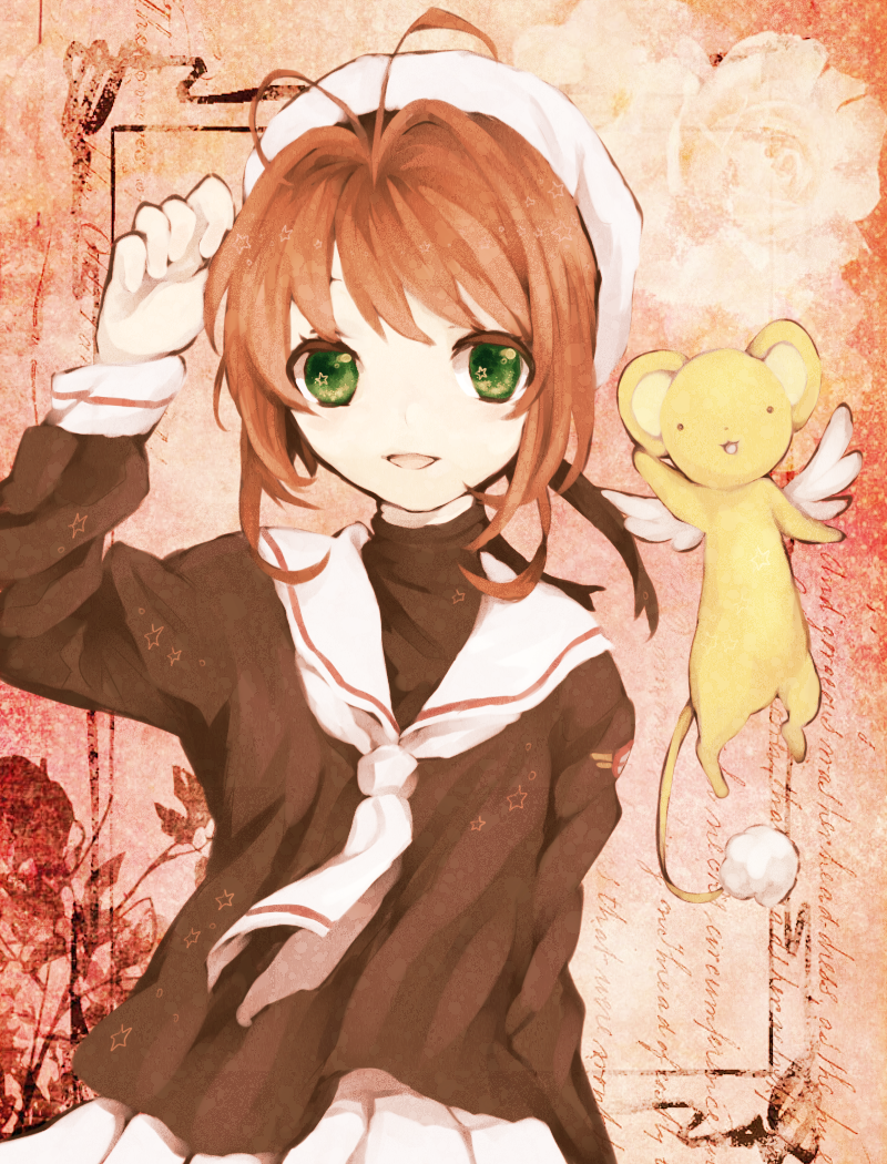 kinomoto sakura and kero (cardcaptor sakura) drawn by tamae_(jungetsu_fukou)