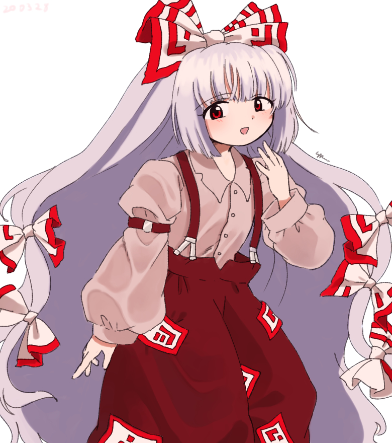 fujiwara no mokou (touhou) drawn by sakumo_(okura_oishiiii)
