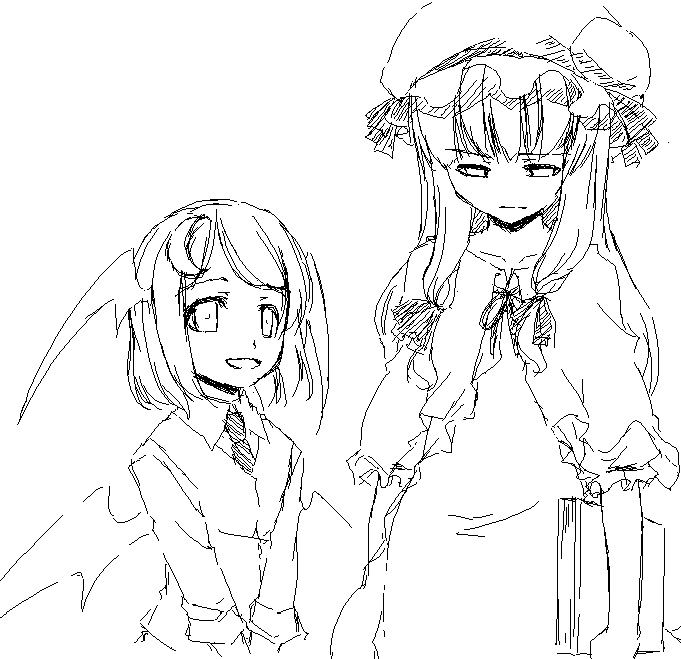 patchouli knowledge and koakuma (touhou) drawn by sakuraba_yuuki