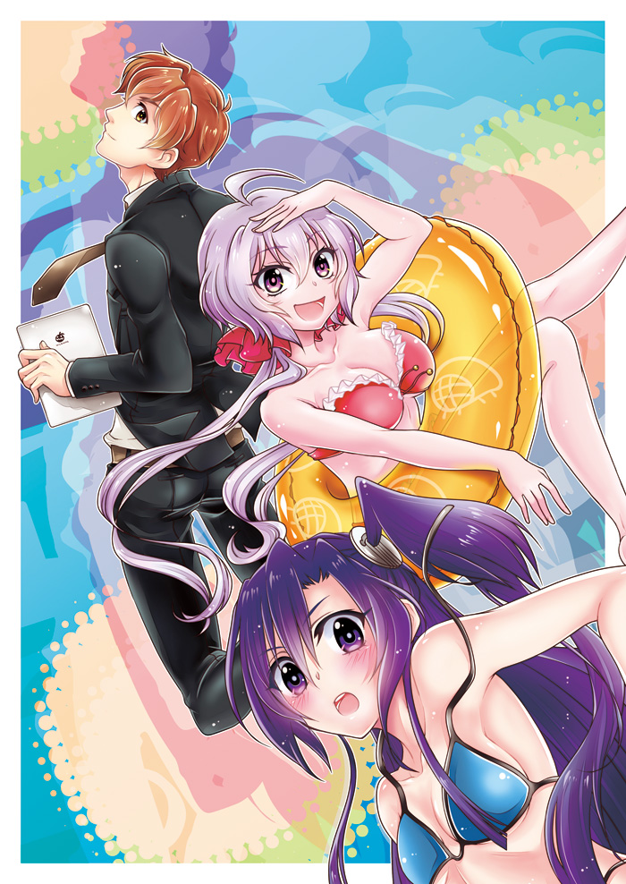yukine chris, kazanari tsubasa, and ogawa shinji (senki zesshou symphogear) drawn by gachimatsu