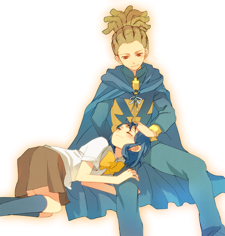 kidou yuuto and otonashi haruna (inazuma eleven) drawn by hajikero_(mimizu)