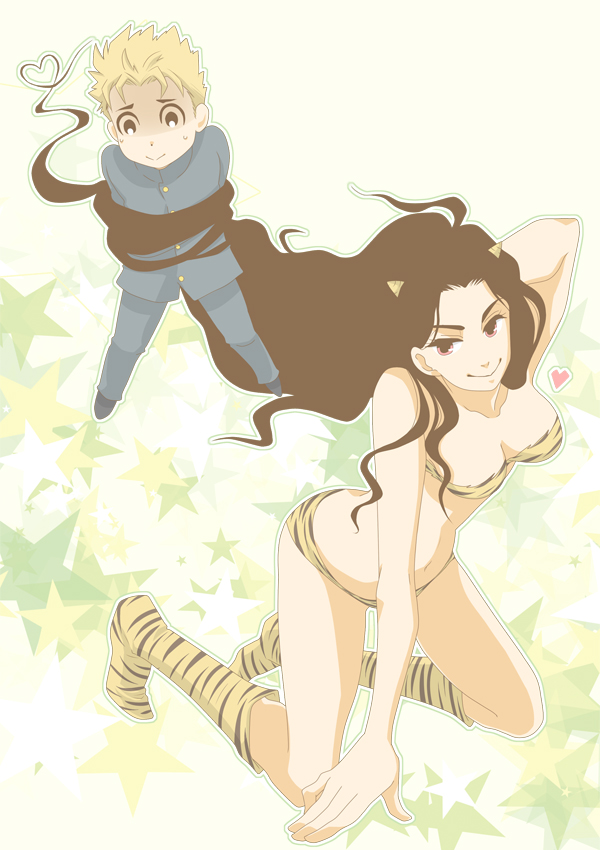 lum, hirose koichi, yamagishi yukako, and love deluxe (jojo no kimyou na bouken and 2 more) drawn by noritama_(ibatan)
