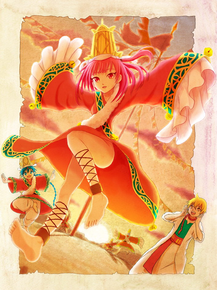 morgiana, aladdin, and alibaba saluja (magi the labyrinth of magic) drawn by pavelnedved11