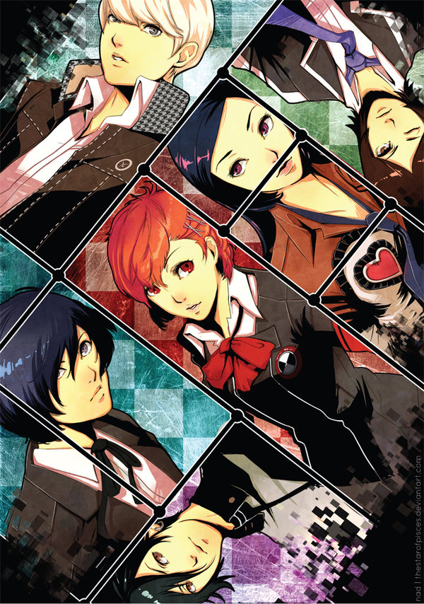 narukami yu, yuuki makoto, shiomi kotone, suou tatsuya, amano maya, and 1 more (persona and 7 more) drawn by thestarofpisces