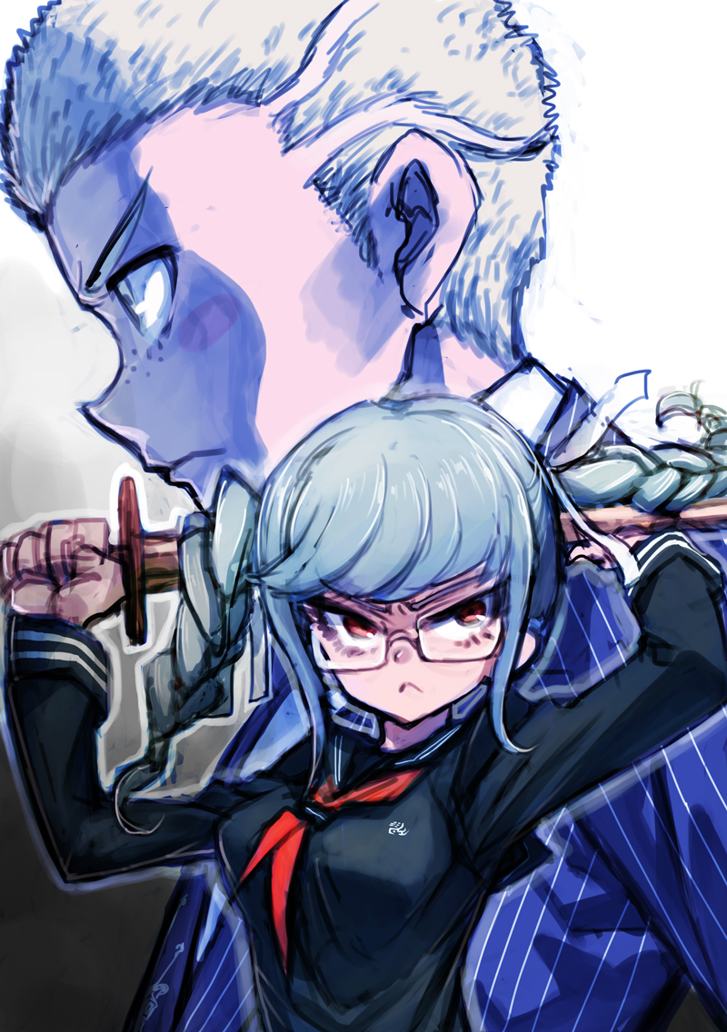 pekoyama peko and kuzuryu fuyuhiko (danganronpa and 1 more) drawn by tsunemi_aosa