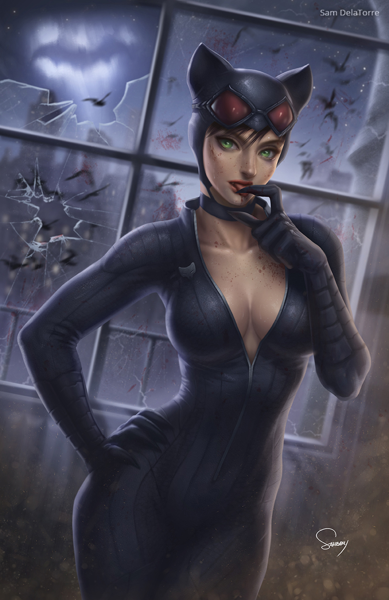 catwoman and selina kyle (dc comics and 1 more) drawn by sam_delatore