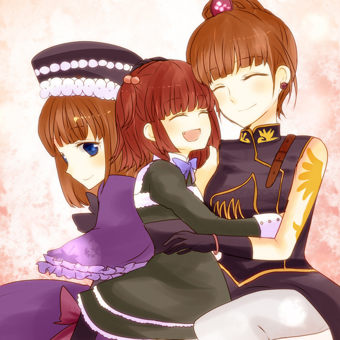 ushiromiya ange, eva beatrice, and ushiromiya eva (umineko no naku koro ni) drawn by momonkii